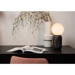 Lucide MARBOL Tafellamp-Zwart-Ø15-1xE27-25W-Metaal