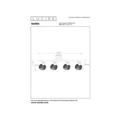 Lucide MAREN - Plafondspot - 4xE14 - Zwart Lucide