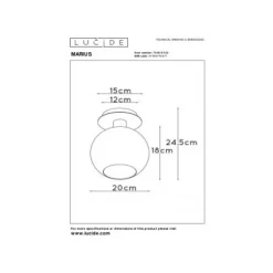 Lucide MARIUS - Plafonnière - 1xE27 - Mat Goud / Messing