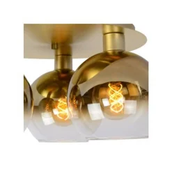 Lucide MARIUS - Plafonnière - 3xE27 - Mat Goud / Messing