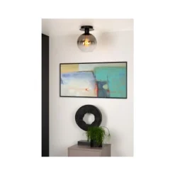 Lucide MARIUS - Plafonnière - 1xE27 - Zwart