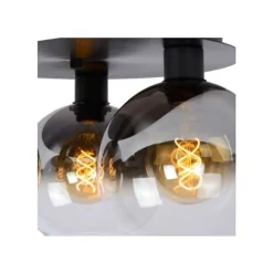 Lucide MARIUS - Plafonnière - 3xE27 - Zwart