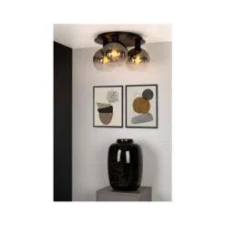 Lucide MARIUS - Plafonnière - 3xE27 - Zwart