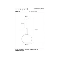 Lucide MARIUS Hanglamp-Zwart-Ø30-1xE27-40W-Glas