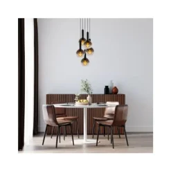 Lucide MARIUS Hanglamp-Zwart-Ø55-5xE27-40W-Glas