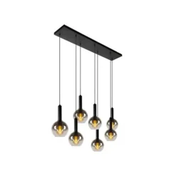 Lucide MARIUS Hanglamp-Zwart-7xE27-40W-Glas