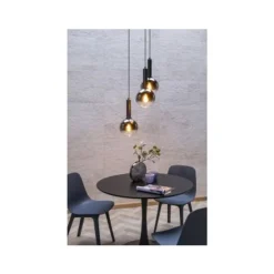 Lucide MARIUS Hanglamp-Zwart-Ø48,5-3xE27-40W-Glas