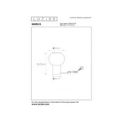 Lucide MARIUS Tafellamp-Zwart-Ø20-1xE27-40W-Glas