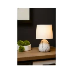 Lucide MARMO - Tafellamp - Ø 16 cm - 1xE14 - Wit