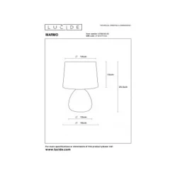 Lucide MARMO - Tafellamp - Ø 16 cm - 1xE14 - Zwart