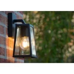 Lucide MATSLOT Wandlicht IP23 E27 H25cm Zwart