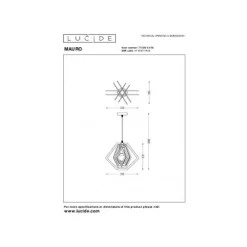 Lucide MAURO Hanglamp Kinder-Roze-1xE27-40W-MDF