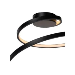 Lucide MAXENCE - Plafonnière - Ø 46 cm - LED Dimb. - 1x24W 3000K - 3 StepDim - Zwart