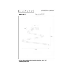 Lucide MAXENCE - Plafonnière - Ø 46 cm - LED Dimb. - 1x24W 3000K - 3 StepDim - Wit
