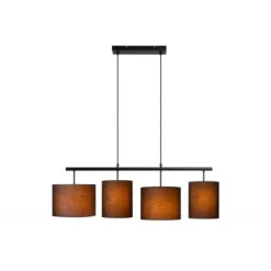Lucide MAYA Hanglamp-Zwart-4xE27-40W-Katoen
