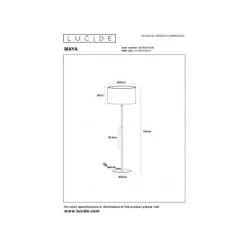 Lucide MAYA Vloerlamp-Beige-Ø45-1xE27-40W-Katoen