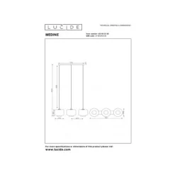 Lucide MEDINE Hanglamp-Fumé-3xE27-40W-Glas