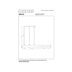 Lucide MEDINE Hanglamp-Opaal-3xE27-40W-Glas