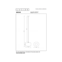 Lucide MEDINE Hanglamp-Opaal-Ø25-1xE27-40W-Glas