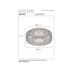Lucide MELOPEE - Plafonnière - Ø 45 cm - 1xE27 - Turkoois