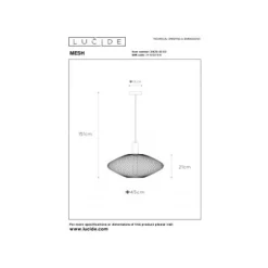Lucide MESH - Hanglamp - Ø 45 cm - 1xE27 - Mat Goud / Messing
