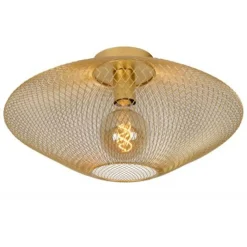 Lucide MESH - Plafonnière - Ø 45 cm - 1xE27 - Mat Goud / Messing