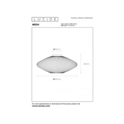 Lucide MESH - Plafonnière - Ø 45 cm - 1xE27 - Mat Goud / Messing