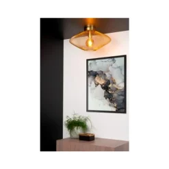 Lucide MESH - Plafonnière - Ø 45 cm - 1xE27 - Mat Goud / Messing