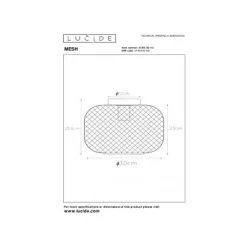 Lucide MESH - Plafonnière - Ø 30 cm - 1xE27 - Mat Goud / Messing