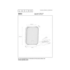 Lucide MESH - Tafellamp - 1xE27 - Zwart