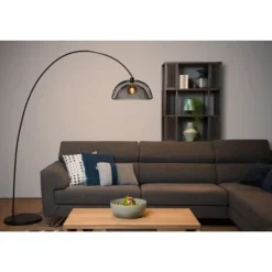 Lucide MESH - Vloerlamp - Ø 46 cm - 1xE27 - Zwart