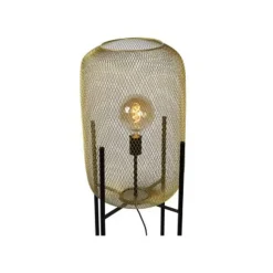 Lucide MESH - Vloerlamp - Ø 35 cm - 1xE27 - Mat Goud / Messing