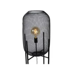 Lucide MESH - Vloerlamp - Ø 35 cm - 1xE27 - Zwart