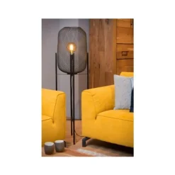 Lucide MESH - Vloerlamp - Ø 35 cm - 1xE27 - Zwart