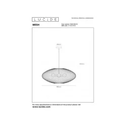 Lucide MESH Hanglamp-Mat Go.-Ø88-3xE27-40W-Metaal