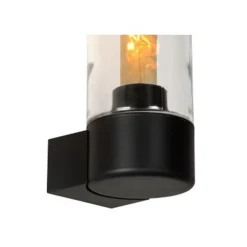 Lucide MICHA Wandlamp Buiten-Zwart-1xE27-40W-IP44-Glas