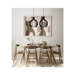 Lucide MIKAELA - Hanglamp - Ø 35 cm - 2xE27 - Zwart