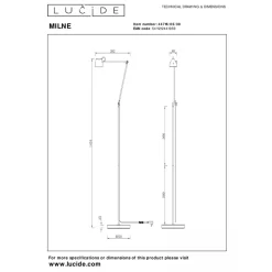 Lucide MILNE - Vloerlamp - LED Dimb. - 1x8W 2700K - Zwart