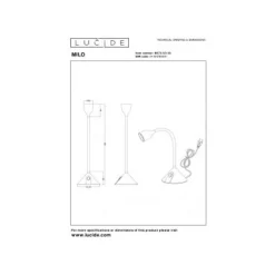 Lucide MILO Bureaulamp-Zwart-Ø12,8-LED-3,2W-3000K-ABS