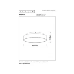 Lucide MIRAGE Plafonnière-Wit-Ø38-LED Dimb.-22W-2700K