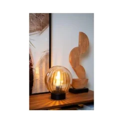 Lucide MONSARAZ Tafellamp-Amber-Ø25-1xE27-40W-Glas