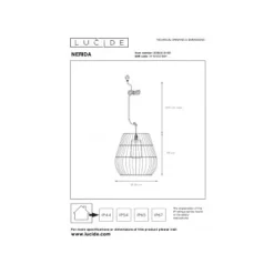 Lucide NERIDA Hanglamp Buiten-Zwart-Ø35-1xE27-40W-IP44
