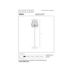 Lucide NERIDA Vloerlamp Buiten-Zwart-Ø35-1xE27-40W-IP44