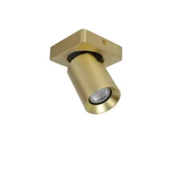 Lucide NIGEL - Plafondspot - LED Dim to warm - GU10 - 1x5W 2200K/3000K - Mat Goud / Messing