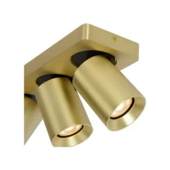 Lucide NIGEL - Plafondspot - LED Dim to warm - GU10 - 3x5W 2200K/3000K - Mat Goud / Messing