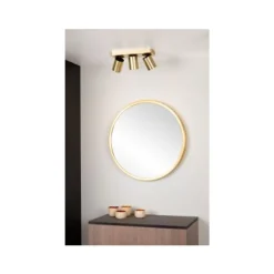Lucide NIGEL - Plafondspot - LED Dim to warm - GU10 - 3x5W 2200K/3000K - Mat Goud / Messing