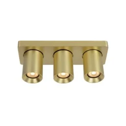 Lucide NIGEL - Plafondspot - LED Dim to warm - GU10 - 3x5W 2200K/3000K - Mat Goud / Messing