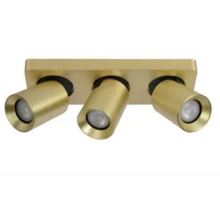 Lucide NIGEL - Plafondspot - LED Dim to warm - GU10 - 3x5W 2200K/3000K - Mat Goud / Messing