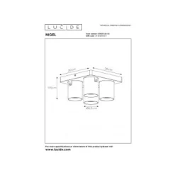 Lucide NIGEL - Plafondspot - LED Dim to warm - GU10 - 4x5W 2200K/3000K - Mat Goud / Messing
