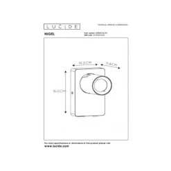 Lucide NIGEL - Wandspot - LED - GU10 - 1x5W 3000K - Met USB oplaadpunt - Mat Goud / Messing